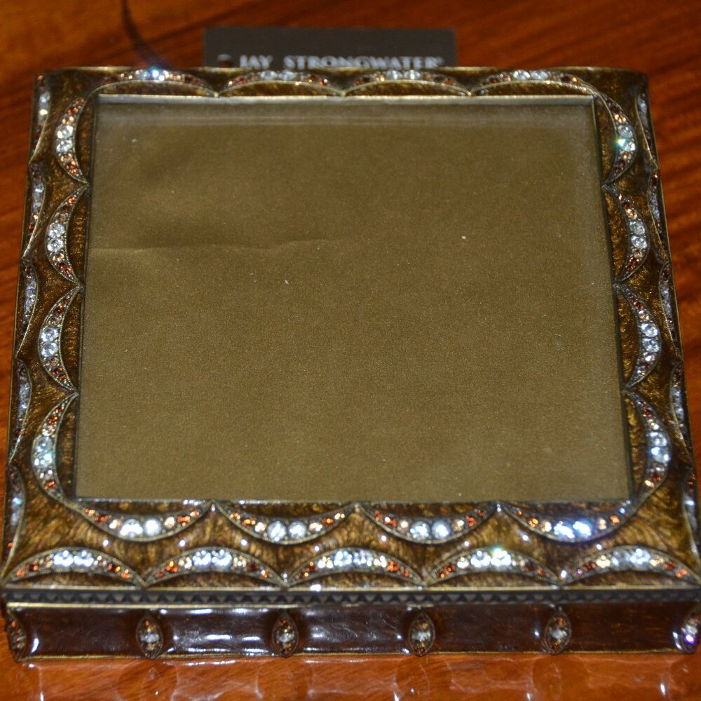 RARE 2in1 JAY STRONGWATER JUNGLE ENAMEL CRYSTAL JEWELRY TRINKET PHOTO BOX FRAME